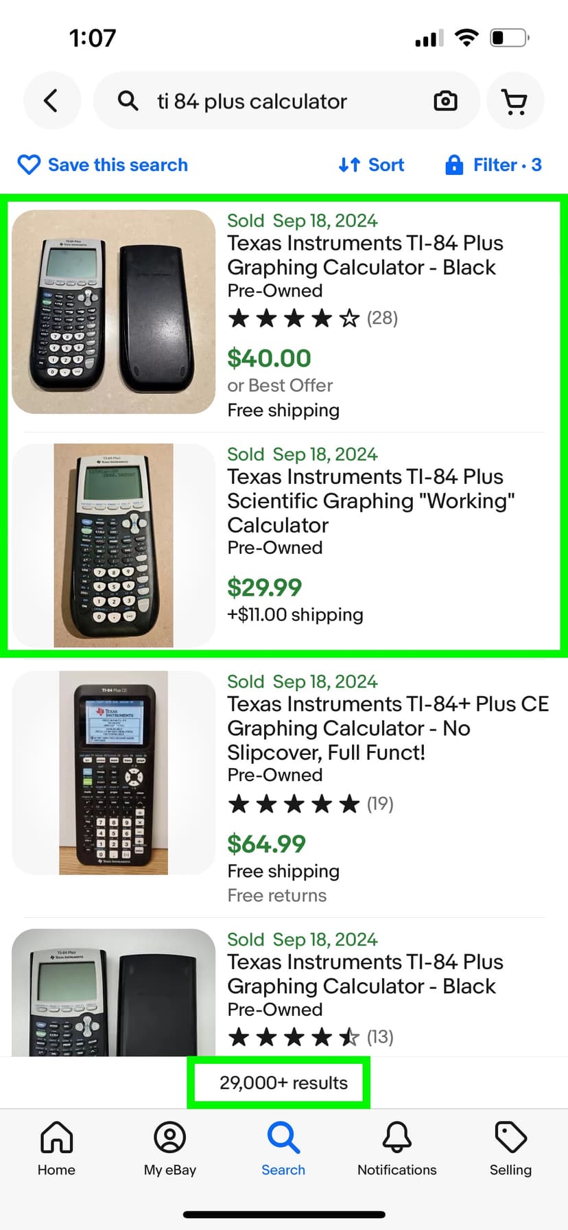 Researching Items in eBay App 3